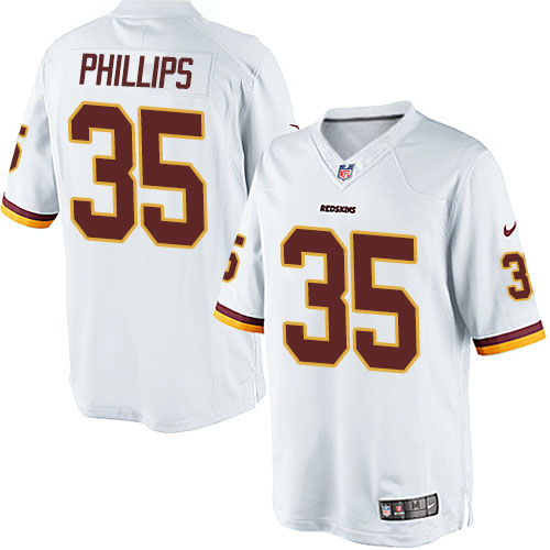 Youth Limited Dashaun Phillips Nike Jersey White Road - #35 NFL Washington Redskins